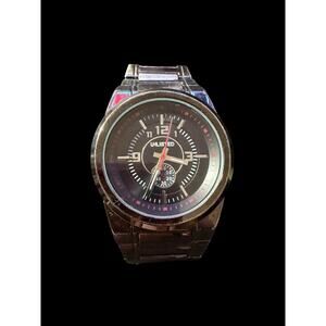 Unlisted Men's Quartz Watch Black Dial Stainless Steel Bracelet Analog Display